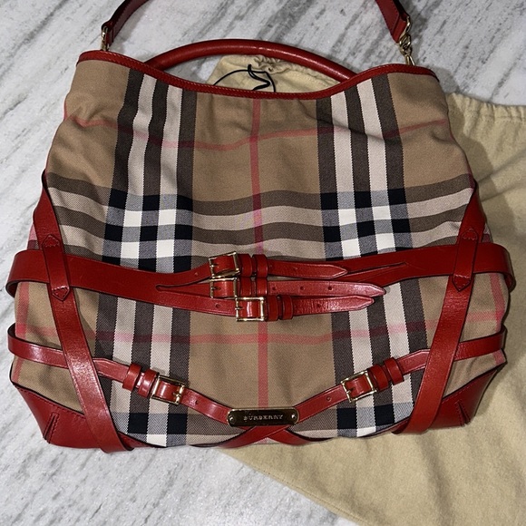 🥂Burberry Bridle House-Check Canvas Gosford Hobo Bag - Picture 4 of 17